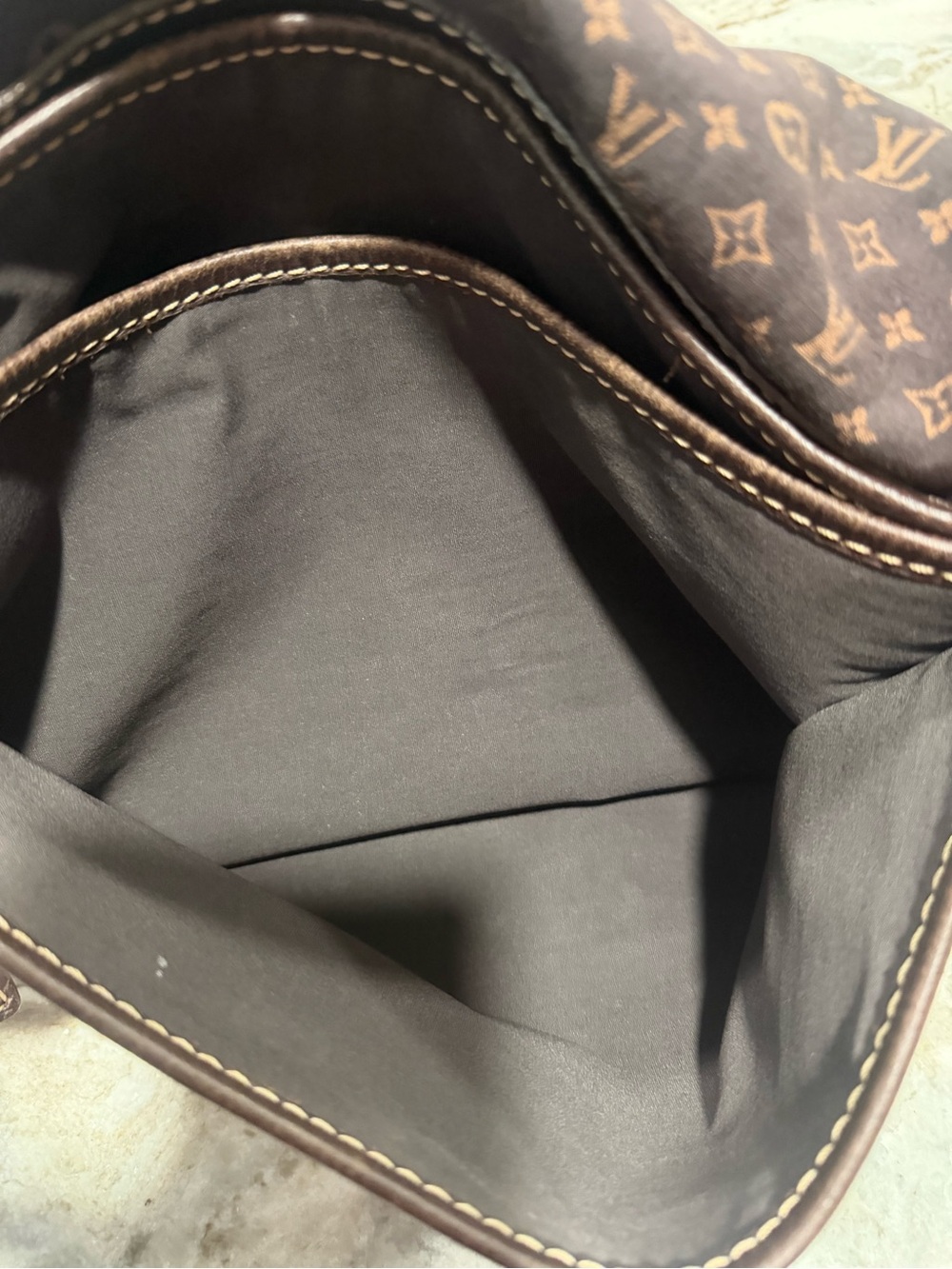 Louis Vuitton Brown Monogram Crossbody with Red and Gold Accent - Picture 9 of 10